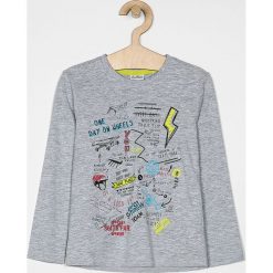Blukids - Longsleeve dziecięcy 104-134 cm. Szare t-shirty chłopięce Blukids, z nadrukiem, z bawełny, z długim rękawem. Za 29,90 zł.
