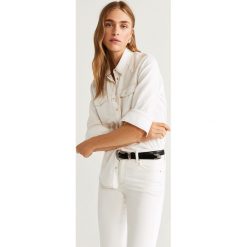 Mango - Koszula Denim. Bluzki damskie Mango, na co dzień, s, bez wzorów, z bawełny, casualowe, bez kołnierzyka, z długim rękawem. Za 139,90 zł.