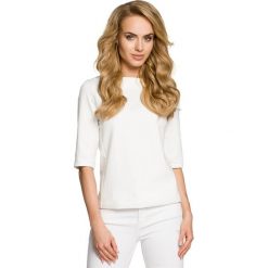 LUNA Bluzka z wiązaniem - ecru. Szare bluzki z odkrytymi ramionami marki Moe, z dresówki, z dekoltem w łódkę. Za 109,99 zł.
