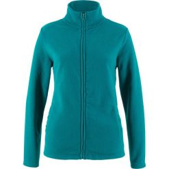 Bluza rozpinana z polaru z wpuszczanymi kieszeniami bonprix kobaltowo-turkusowy. Niebieskie bluzy polarowe bonprix. Za 54,99 zł.