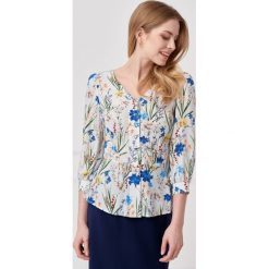 Bluzka Senia Meadow 32 biały. Białe bluzki damskie Marie Zélie, s, w paski, z bawełny, eleganckie, bez kołnierzyka, bez rękawów. Za 377,00 zł.
