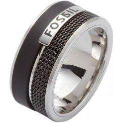 Fossil Mężczyźni Pierścień Stalowy jf86390040 (Obwód 61 Mm). Szare sygnety męskie marki Fossil, ze stali. W wyprzedaży za 173,00 zł.