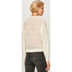 Guess Jeans - Sweter. Czarne swetry damskie Guess Jeans, s, z aplikacjami, z elastanu, z długim rękawem, długie, bez kaptura. Za 369,90 zł.