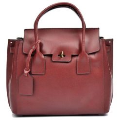 Torebki klasyczne damskie: Skórzana torebka w kolorze czerwonym – (S)33 x (W)31 x (G)14 cm