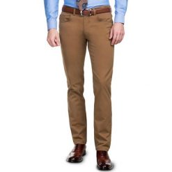 Spodnie FEDERICO 16-04T slim. Pomarańczowe spodnie męskie m, z elastanu. Za 199,00 zł.