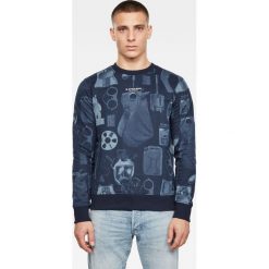 G-Star Raw - Bluza. Niebieskie bluzy męskie G-Star RAW, s, bez wzorów, z bawełny, retro, z okrągłym kołnierzem, bez rękawów, bez kaptura. Za 419,90 zł.