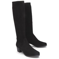 CAPRICE 25506-25 044 black stretch, kozaki damskie. Czarne kozaki damskie Caprice, bez obcasa, na obcasie, bez zapięcia. Za 269,90 zł.