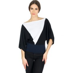 Sweter w kolorze biało-czarnym. Czarne bez kategorii Deni Cler, z denimu, z włoskim kołnierzykiem. W wyprzedaży za 399,95 zł.