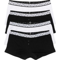 Bokserki damskie (4 pary) bonprix czarno-biały. Czarne bokserki damskie bonprix. Za 24,99 zł.