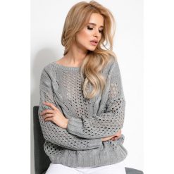 Sweter ażurowy. Swetry damskie e-margeritka.pl, xl, bez wzorów, z bawełny, bez rękawów, bez kaptura. Za 139,99 zł.