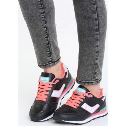 Czarno-Koralowe Buty Sportowe Mennis. Czarne buty sportowe damskie marki Born2be, z materiału. Za 59,99 zł.