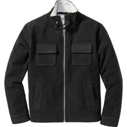 Kurtka ze sztucznym futerkiem w kołnierzu Regular Fit bonprix czarny. Czarne płaszcze męskie bonprix, m, bez wzorów, bez kaptura. Za 124,99 zł.