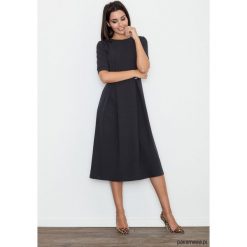 Sukienka M553 czarny. Czarne sukienki damskie Pakamera, m, bez wzorów, z bawełny, bez kołnierzyka, z długim rękawem, długie, midi. Za 135,00 zł.