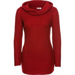 Sweter z dekoltem "carmen" bonprix czerwony. Czerwone swetry klasyczne damskie bonprix, z kołnierzem typu carmen. Za 89,99 zł.