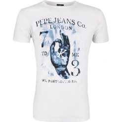 T- shirt Pepe Jeans. Białe t-shirty męskie Pepe Jeans, m, bez wzorów, z jeansu, klasyczne, z klasycznym kołnierzykiem. Za 69,00 zł.