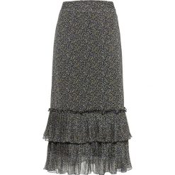 Spódnica shirtowa z falbanami bonprix czarny w kwiaty. Czarne spódniczki damskie bonprix, w kwiaty. Za 54,99 zł.