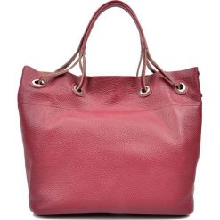 Shopper bag damskie: Skórzana torebka w kolorze bordowym – (S)33,5 x (W)35 x (G)17 cm