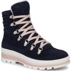 Trapery TAMARIS - 1-25804-33 Navy/Lt Rose 865 1. Niebieskie trapery damskie Tamaris, ze skóry, klasyczne, bez obcasa, bez zapięcia. W wyprzedaży za 339,00 zł.