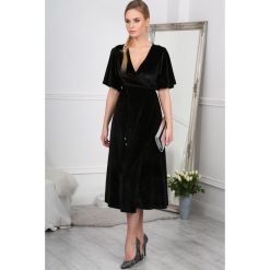 Sukienki: Czarna Welurowa Sukienka BB20769