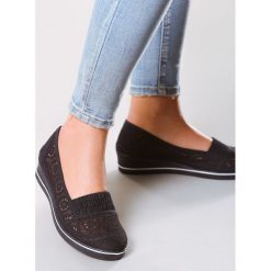 Granatowe Tenisówki Compression. Szare koturny damskie Born2be, bez obcasa, na koturnie, bez zapięcia. Za 39,99 zł.
