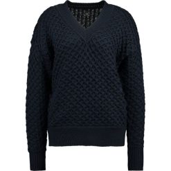 Swetry klasyczne damskie: Topshop BOUTIQUE BUBBLE V NECK JUMPER Sweter navy blue