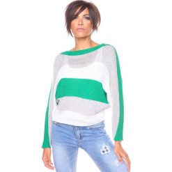 Sweter "Olivia" w kolorze zielonym. Zielone swetry klasyczne damskie marki Saint Germain Paris, s, z dzianiny. W wyprzedaży za 84,95 zł.
