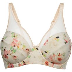 Biustonosz minimizer na fiszbinach bonprix beżowy z nadrukiem. Szare biustonosze bonprix, z nadrukiem. Za 54,99 zł.