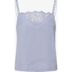 NA-KD - Top damski, niebieski. Niebieskie topy damskie NA-KD, bez wzorów, z koronki, z podwójnym kołnierzykiem. Za 129,95 zł.