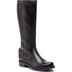 Oficerki LASOCKI - TULIA-05 Czarny. Czarne kozaki damskie Lasocki, ze skóry, przed kolano, na wysokim obcasie, bez zapięcia. Za 329,99 zł.