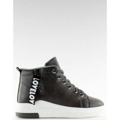 Szare trampki za kostkę ZAZIE. Szare buty sportowe damskie FunKee.pl, bez wzorów, ze skóry ekologicznej, przed kolano, na sznurówki. Za 105,99 zł.