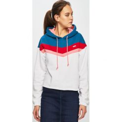 Vans - Bluza. Białe bluzy damskie marki Vans, s, z nadrukiem, z bawełny, bez rękawów, z kapturem. Za 279,90 zł.