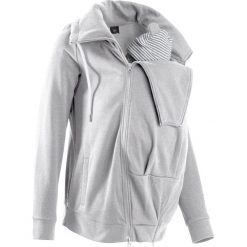 Bluza rozpinana ciążowa z wstawką niemowlęcą na nosidełko bonprix jasnoszary melanż. Szare bluzy niemowlęce bonprix, melanż. Za 139,99 zł.