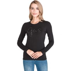 GAS Girl "Gas" Koszulka Czarny. Czarne koszulki damskie Gas, xxs, z aplikacjami, z elastanu, bez kołnierzyka, z długim rękawem. Za 238,95 zł.