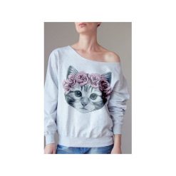 Kicia gruba podszyty dekolt z. Szare bluzy damskie marki One mug a day, s, z nadrukiem, z bawełny, bez rękawów, bez kaptura. Za 139,00 zł.