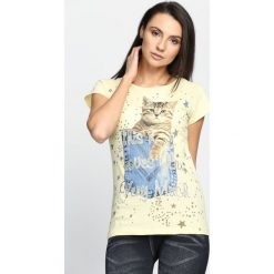 Żółty T-shirt Animals. Żółte t-shirty damskie marki Born2be, xl. Za 9,99 zł.