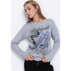 Szara Bluza Like an Angel. Szare bluzy damskie Born2be, l, z nadrukiem, z dresówki. Za 34,99 zł.