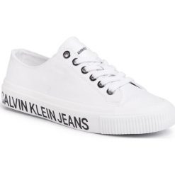 Tenisówki CALVIN KLEIN JEANS - Destinee B4R0807X White. Białe półbuty damskie Calvin Klein Jeans, bez wzorów, z jeansu, bez zapięcia. Za 379,00 zł.