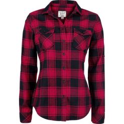 Brandit Amy Flannel Checkshirt Bluzka damska czarny/czerwony. Czerwone bluzki damskie z długim rękawem marki Brandit, xl, z koszulowym kołnierzykiem. Za 144,90 zł.