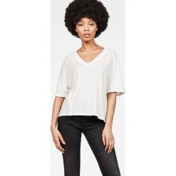 G-Star Raw - Top. Białe bluzki damskie G-Star RAW, s, bez wzorów, z bawełny, bez kołnierzyka. Za 169,90 zł.