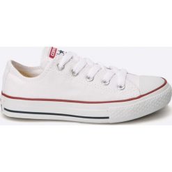 Converse - Tenisówki dziecięce. Białe trampki dziewczęce Converse, bez wzorów, z materiału, na sznurówki. Za 189,90 zł.