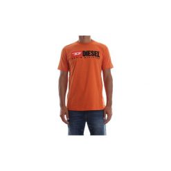 T-shirty z krótkim rękawem Diesel 00SH0I 0CATJ T-JUST. Pomarańczowe t-shirty męskie Diesel, m, bez wzorów, bez kołnierzyka, krótkie. Za 194,10 zł.