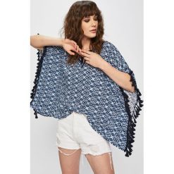 Answear - Bluzka. Niebieskie bluzki damskie ANSWEAR, na imprezę, s, bez wzorów, z wiskozy, bez kołnierzyka, bez rękawów. W wyprzedaży za 39,90 zł.