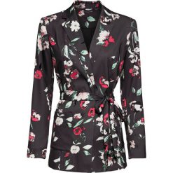 Żakiet bonprix czarny w kwiaty. Czarne żakiety damskie bonprix, w kwiaty. Za 124,99 zł.