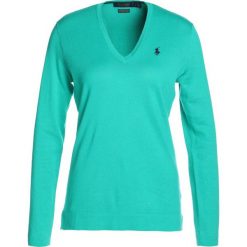 Polo Ralph Lauren Golf Sweter tropical teal. Niebieskie swetry damskie marki Polo Ralph Lauren Golf, s, bez wzorów, z bawełny, bez rękawów, bez kaptura, na golfa. W wyprzedaży za 503,20 zł.