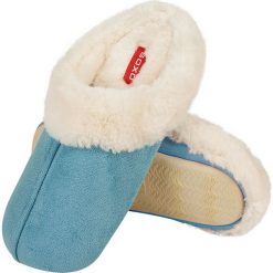 Soxo - Kapcie. Niebieskie kapcie damskie marki Soxo, z materiału. Za 79,99 zł.