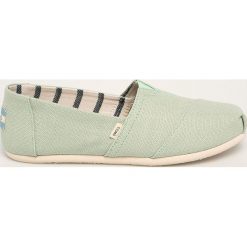 Toms - Espadryle Classic. Zielone espadryle damskie Toms, bez wzorów, ze skóry, bez obcasa, na obcasie. W wyprzedaży za 119,90 zł.