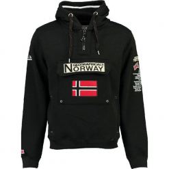 Bluza "Gymclass" w kolorze czarnym. Czarne bluzy męskie rozpinane marki Geographical Norway Men, m, z haftami. W wyprzedaży za 136,95 zł.