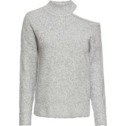 Sweter z golfem bonprix jasnoszary melanż. Szare swetry damskie bonprix, bez wzorów, bez rękawów, bez kaptura. Za 37,99 zł.