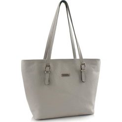 Torebki klasyczne damskie: Skórzana torebka w kolorze jasnoszarym – (S)40 x (W)30 x (G)13 cm