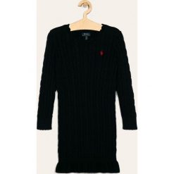 Polo Ralph Lauren - Sukienka dziecięca 128-176 cm. Niebieskie sukienki dziewczęce Polo Ralph Lauren, bez wzorów, z bawełny, casualowe, z długim rękawem, długie, maxi, proste. W wyprzedaży za 299,90 zł.